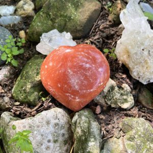 Orange Calcite Heart (oc10)