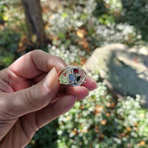 Magical Delights Tourmaline, Garnet, and Opal Ring (mdfb161)